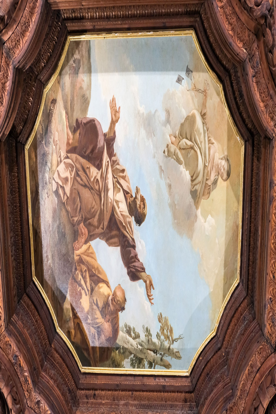 Plafond de la salle des archives, La Vierge apparaît au prophète Élie sur le mont Carmel Giustino Menescardi, Giustino Menescardi, Scuola Grande dei Carmini - Venise <p>(c) Didier Gualeni</p>